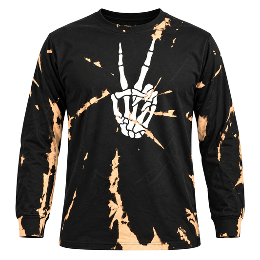 Peace Skeleton Long Sleeve: Black